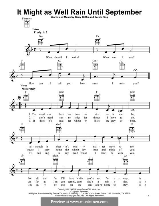 It Might as Well Rain Until September: Для укулеле by Gerry Goffin