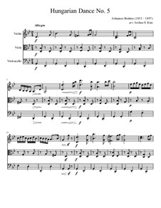Танец No.5 фа-диез минор: Для струнного трио by Иоганнес Брамс