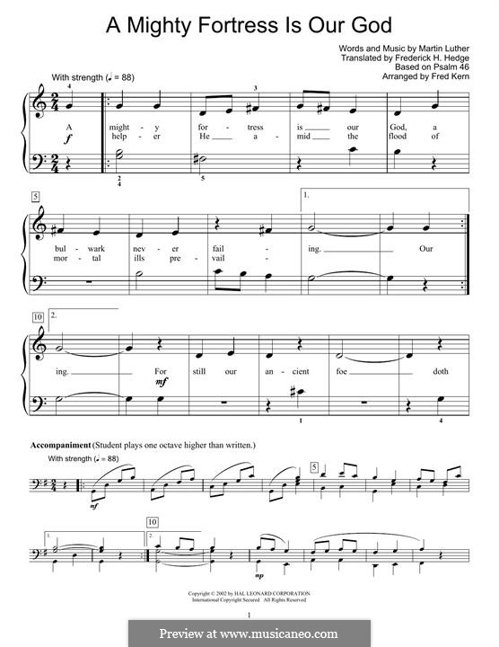 Наш Бог – могучая крепость: Для фортепиано by Мартин Лютер