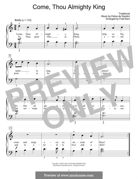 Come, Thou Almighty King: Для фортепиано by folklore