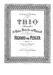 Струнное трио ре минор, Op.12: Партитура by Рихард фон Пергер