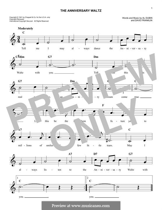 The Anniversary Waltz (Bing Crosby): Мелодия by Dave Franklin