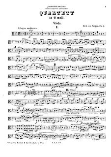 Струнный квартет No.1 соль минор, Op.8: Партия альта by Рихард фон Пергер