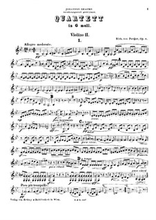 Струнный квартет No.1 соль минор, Op.8: Скрипка II by Рихард фон Пергер