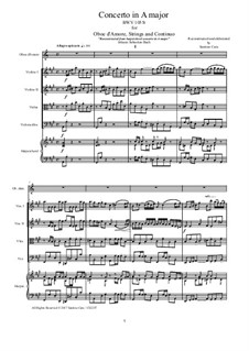 Концерт для клавесина и струнных No.4 ля мажор, BWV 1055: Version for oboe d'amore, strings and continuo - score and parts by Иоганн Себастьян Бах