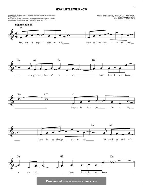 How Little We Know: Мелодия by Hoagy Carmichael