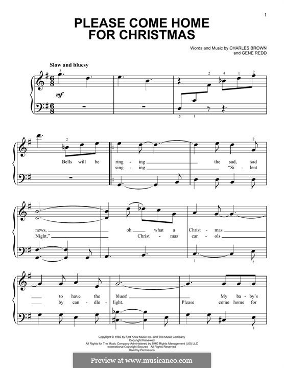 Please Come Home for Christmas (The Eagles): Для фортепиано by Charles Brown, Gene Redd