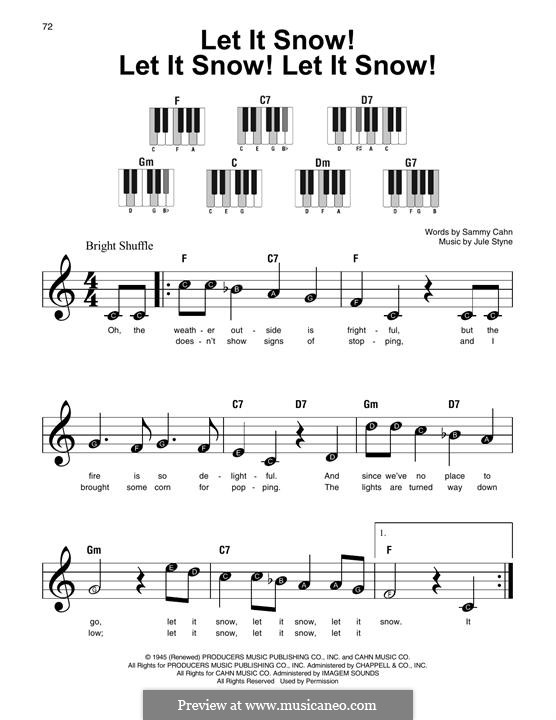 Piano version: Easy notes by Jule Styne