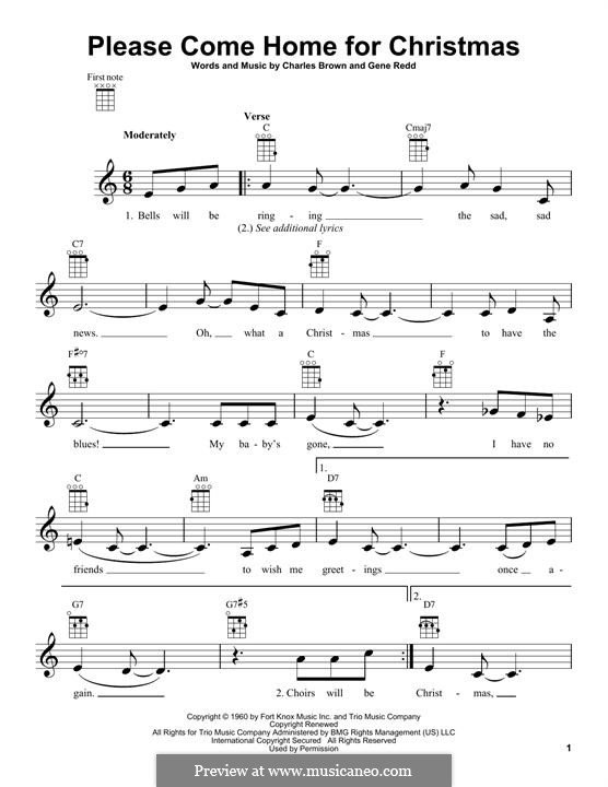 Please Come Home for Christmas (The Eagles): Для укулеле by Charles Brown, Gene Redd