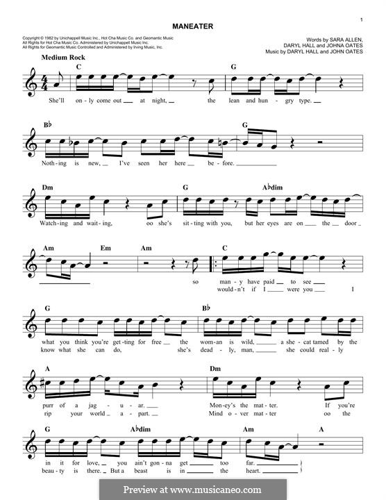 Maneater (Hall & Oates): Мелодия by Daryl Hall, John Oates, Sara Allen