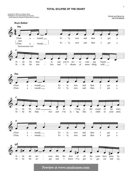 Total Eclipse of the Heart (Bonnie Tyler): Мелодия by Jim Steinman