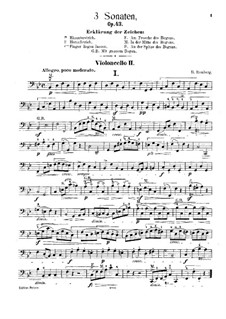 Три сонаты для виолончели и бассо континуо, Op.43: Для двух виолончелей – Партия второй виолончели by Бернхард Ромберг