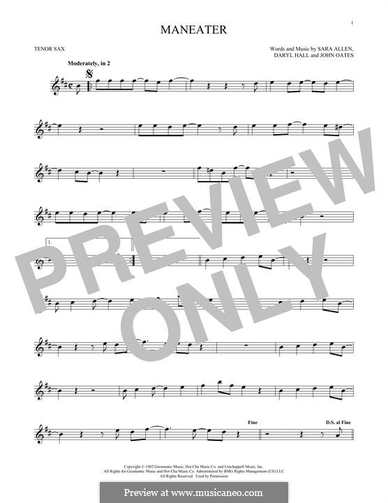 Maneater (Hall & Oates): Для тенорового саксофона by Daryl Hall, John Oates, Sara Allen