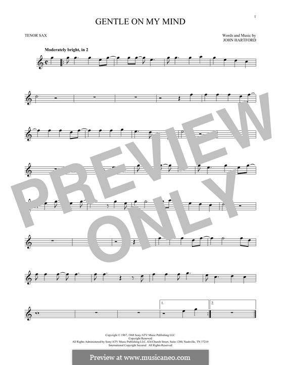 Gentle On My Mind: Для тенорового саксофона by John Hartford
