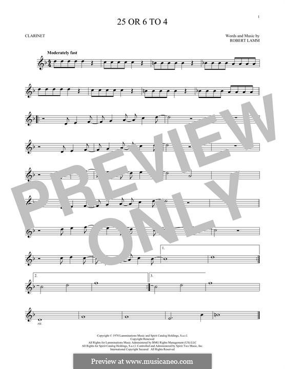 25 or 6 to 4 (Chicago): Для кларнета by Robert Lamm
