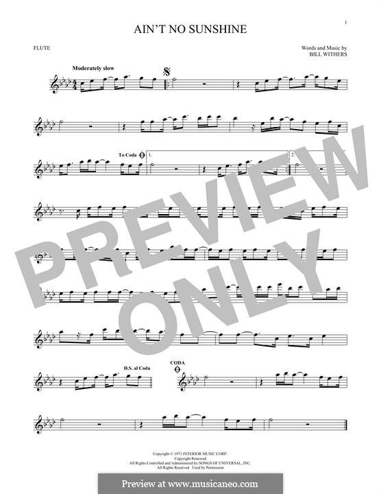 Ain't No Sunshine: Для флейты by Bill Withers