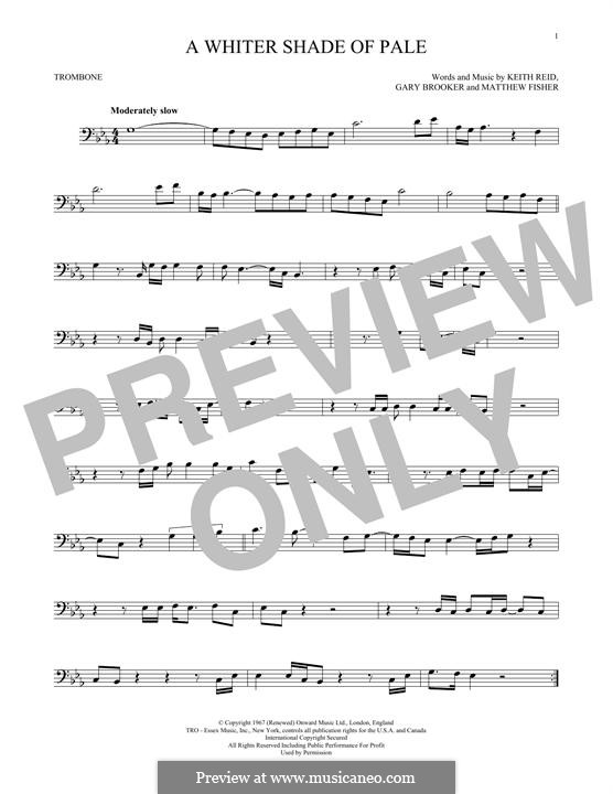 A Whiter Shade of Pale (Procol Harum): For trombone by Gary Brooker