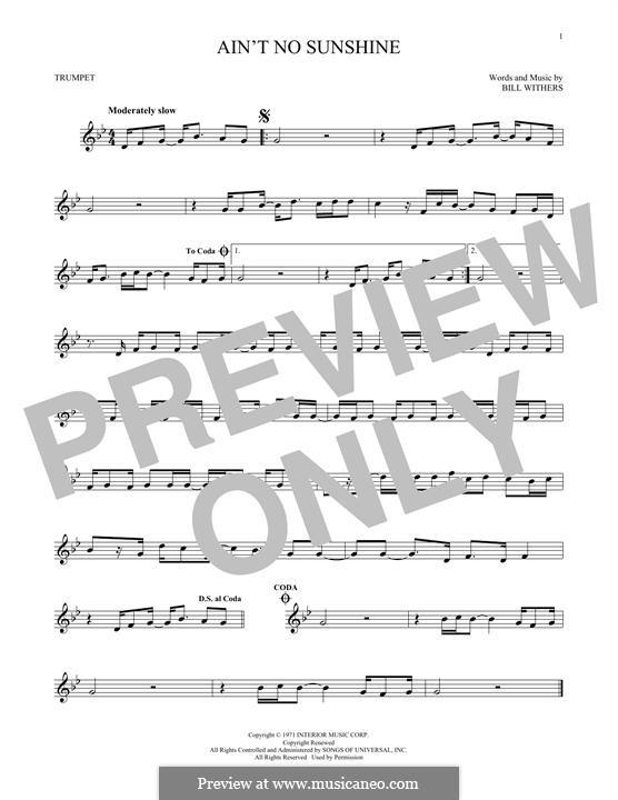 Ain't No Sunshine: Для трубы by Bill Withers