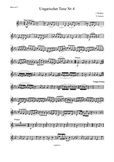 Танец No.4 фа-диез минор: For wind quintet – parts by Иоганнес Брамс