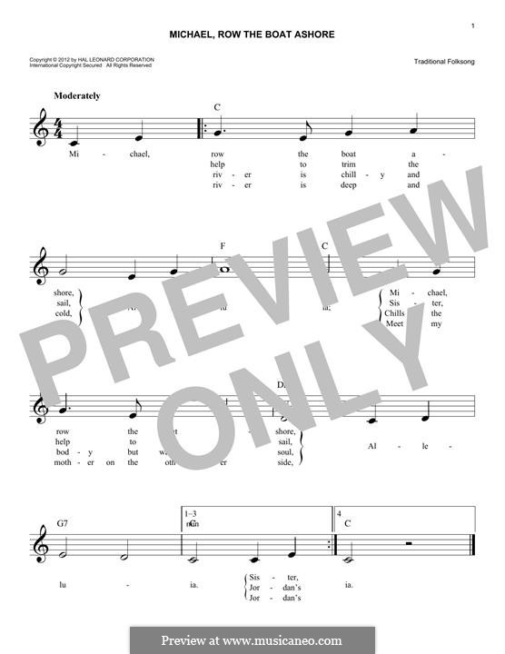 Michael Row the Boat Ashore: Мелодия by folklore