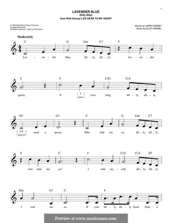 E. Daniel, L. Morey: Lavender Blue (Dilly Dilly) ноты на MusicaNeo