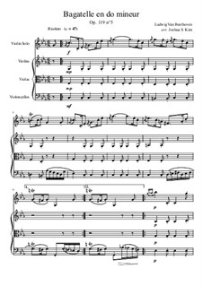 Одиннадцать новых багателей для фортепиано, Op.119: Bagatelle No.5, for string ensemble by Людвиг ван Бетховен