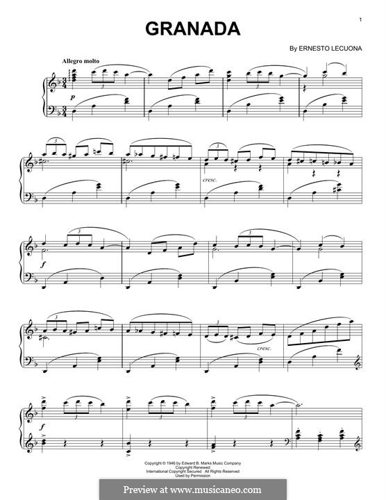 Granada: Для фортепиано by Эрнесто Лекуона