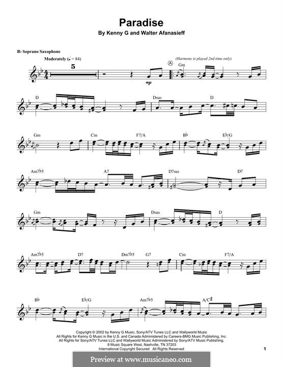 Kenny G., W. Afanasieff: Paradise Ноты На MusicaNeo