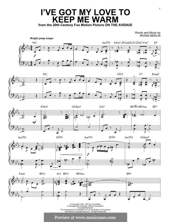 I've Got My Love to Keep Me Warm (Frank Sinatra): Для фортепиано (jazz version) by Ирвинг Берлин