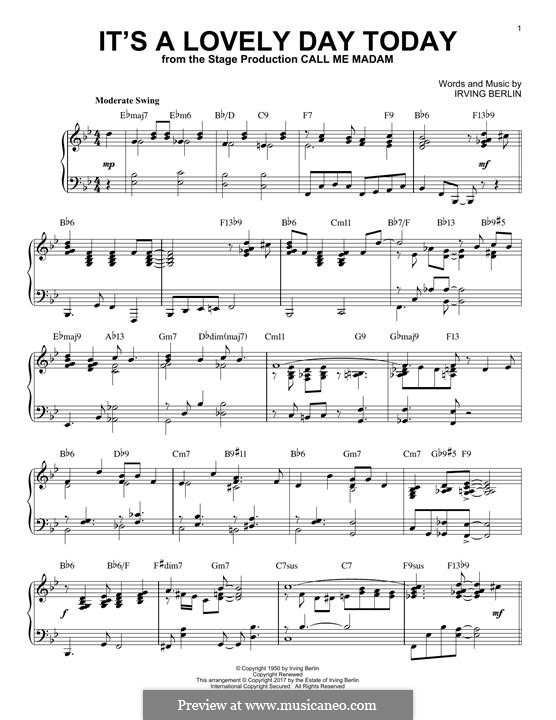 It's a Lovely Day Today: Для фортепиано (jazz version) by Ирвинг Берлин