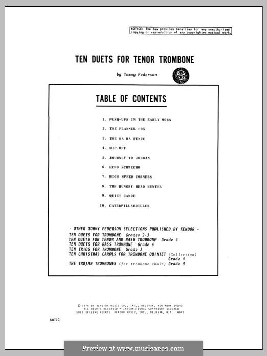 Ten Duets: For tenor trombone by Tommy Pedersen