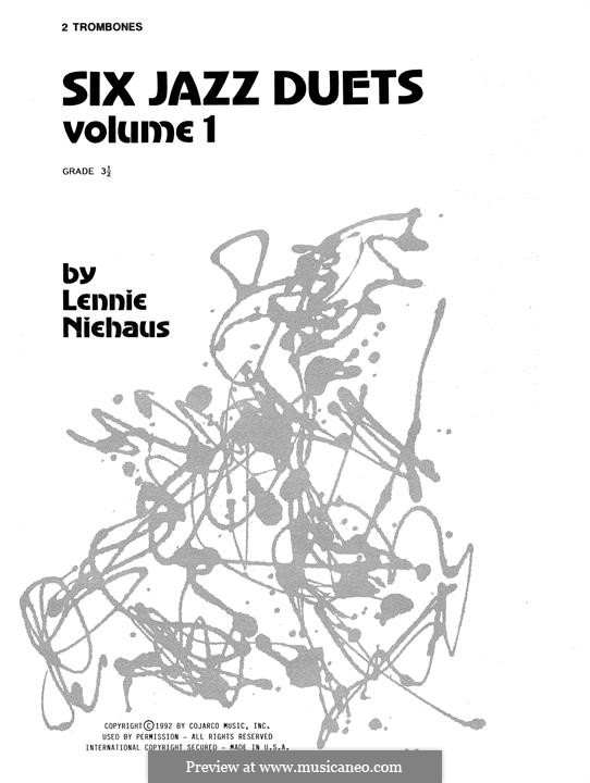 Six Jazz Duets: Volume 1, for trombones by Lennie Niehaus