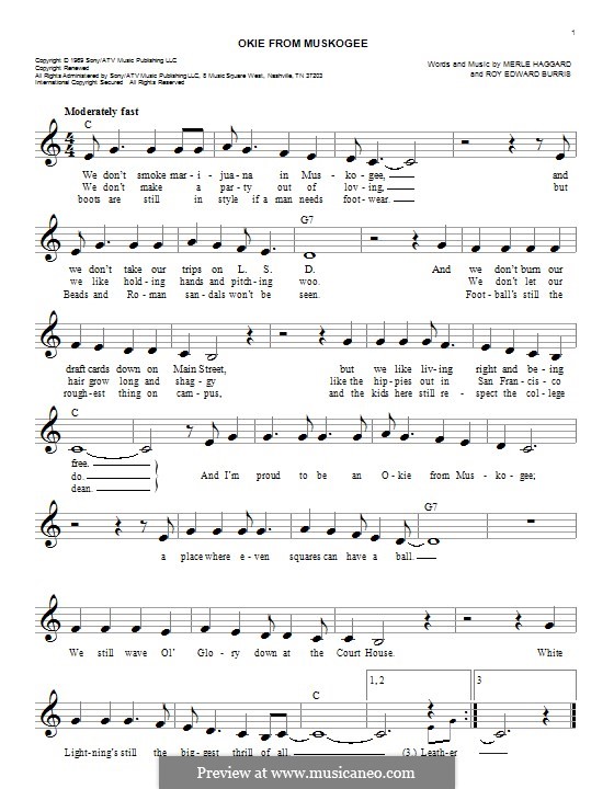 Okie from Muskogee: Мелодия by Roy Edward Burris