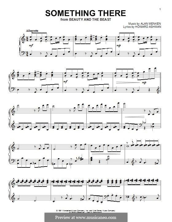Something There (from Beauty and the Beast): Для фортепиано by Alan Menken