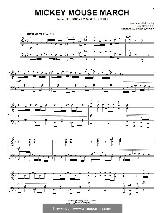 Mickey Mouse March (from The Mickey Mouse Club): Для фортепиано by Jimmie Dodd