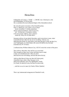 Heraclitus: Для струнного квартета by Чарлз Виллиерс Стэнфорд