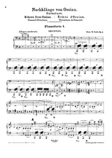Отзвуки Оссиана. Увертюра, Op.1: Для двух фортепиано в 8 рук – партия I фортепиано by Нильс Вильгельм Гаде