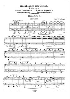 Отзвуки Оссиана. Увертюра, Op.1: Для двух фортепиано в 8 рук – партия II фортепиано by Нильс Вильгельм Гаде
