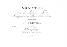 Три сонаты для фортепиано, флейты или скрипки и виолончели, Op.15: Три сонаты для фортепиано, флейты или скрипки и виолончели by Игнац Плейель