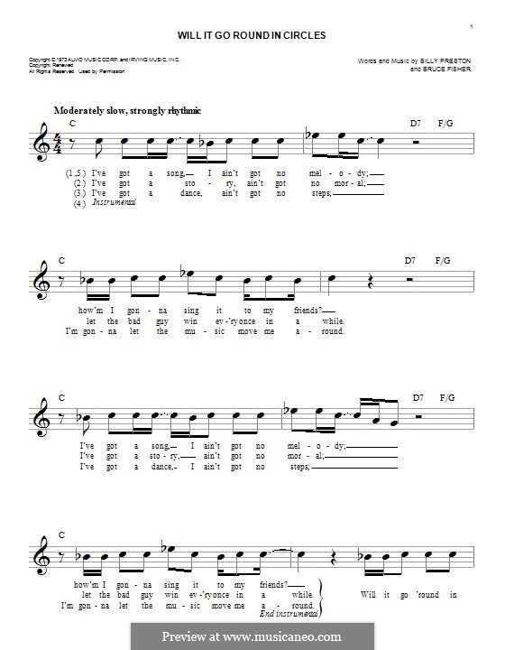 Will It Go Round in Circles (Billy Preston): Мелодия by Bruce Fisher