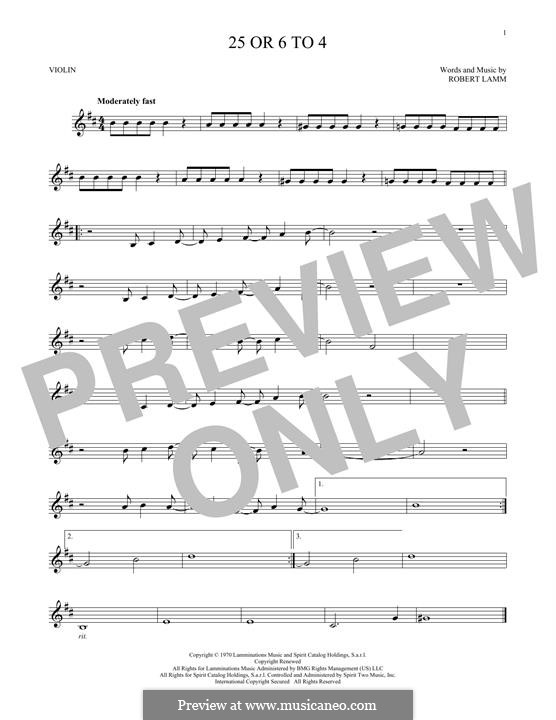 25 or 6 to 4 (Chicago): Для скрипки by Robert Lamm