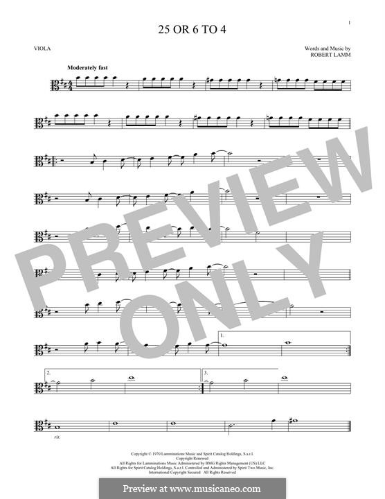 25 or 6 to 4 (Chicago): For viola by Robert Lamm