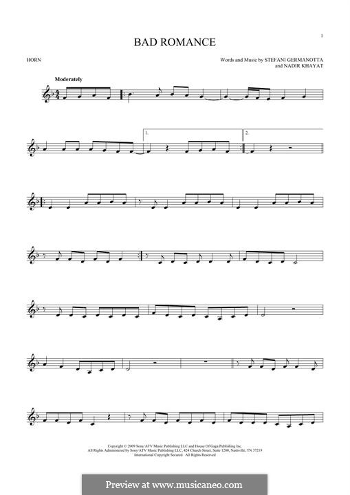 Instrumental version: For horn by RedOne, Stefani Germanotta