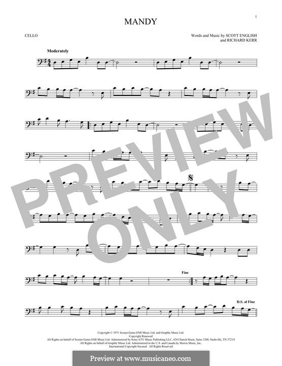 Mandy: Для виолончели by Richard Kerr, Scott English