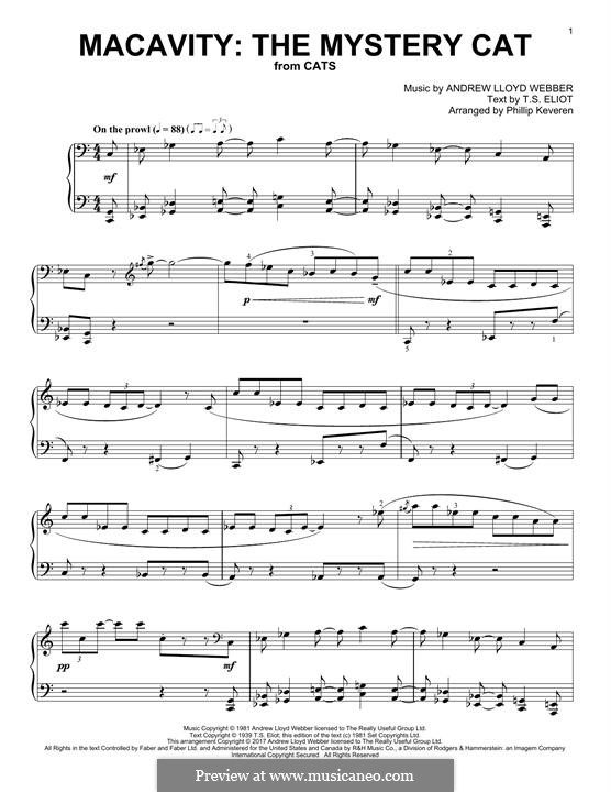 A.L. Webber: Macavity: The Mystery Cat (from Cats) ноты на MusicaNeo