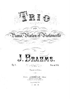 Фортепианное трио No.1 си мажор, Op.8: Партитура by Иоганнес Брамс