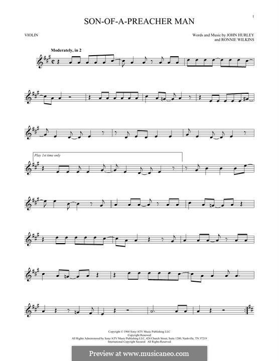 Son of a Preacher Man (Dusty Springfield): Для скрипки by John Hurley, Ronnie Wilkins