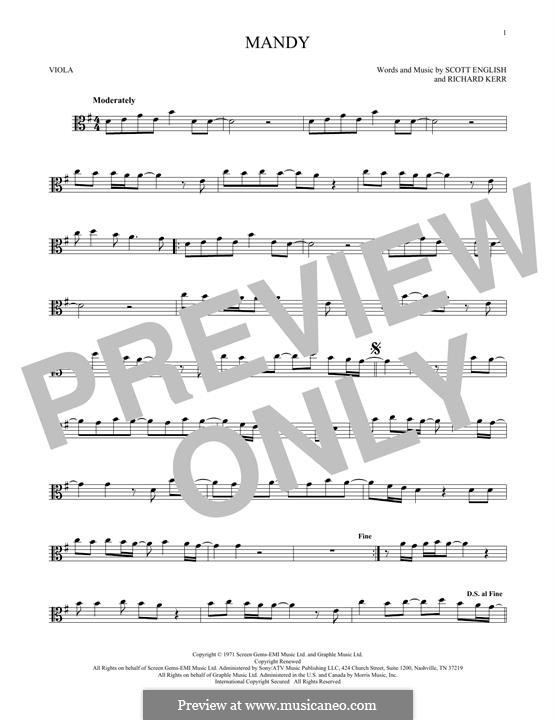 Mandy: For viola by Richard Kerr, Scott English