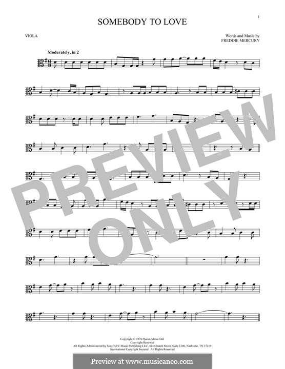 Somebody to Love (Queen): For viola by Freddie Mercury