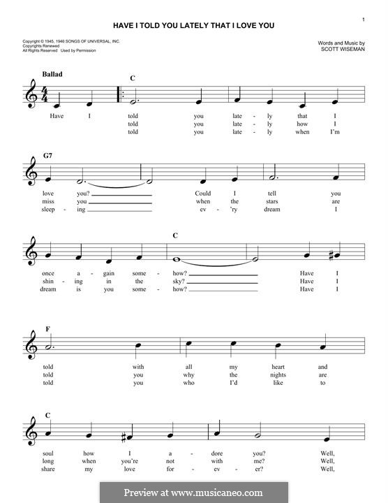 Have I Told You Lately That I Love You: Мелодия by Scott Wiseman